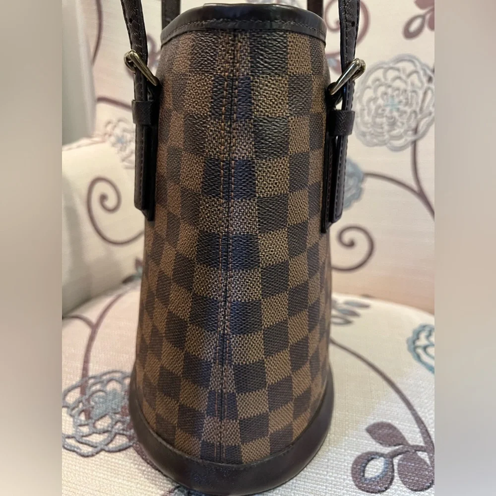 Louis Vuitton dammer ebene pm bucket bag/FULL LEATHER BAG/ EXCELLENT CONDITION - Picture 10 of 15